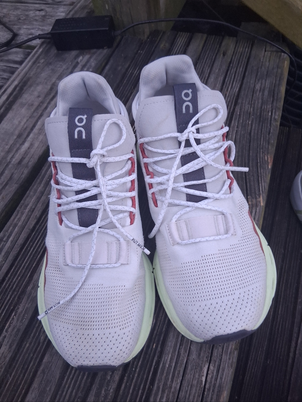 On Running Women's White & Light Green Sneakers